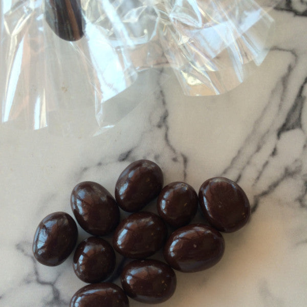 Dark chocolate panned almonds