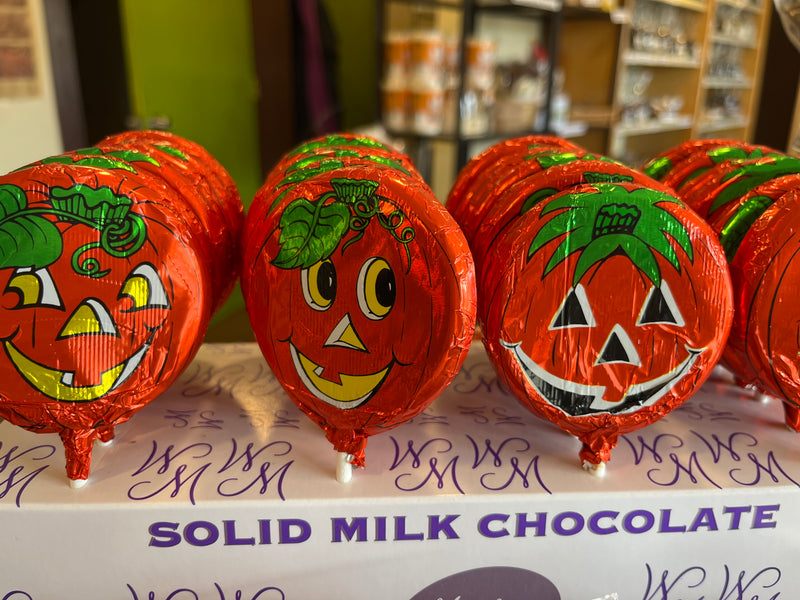 Colorful chocolate pumpkin pop