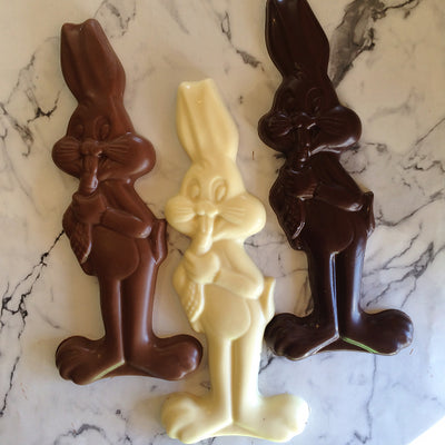 Bugs styled chocolate bunny with carrot