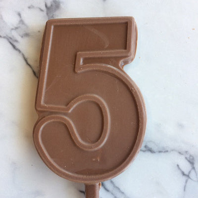 chocolate number 5 lollipop 