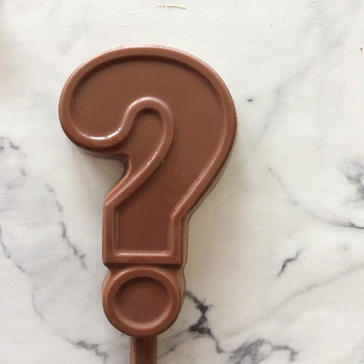 chocolate question mark "?" pop