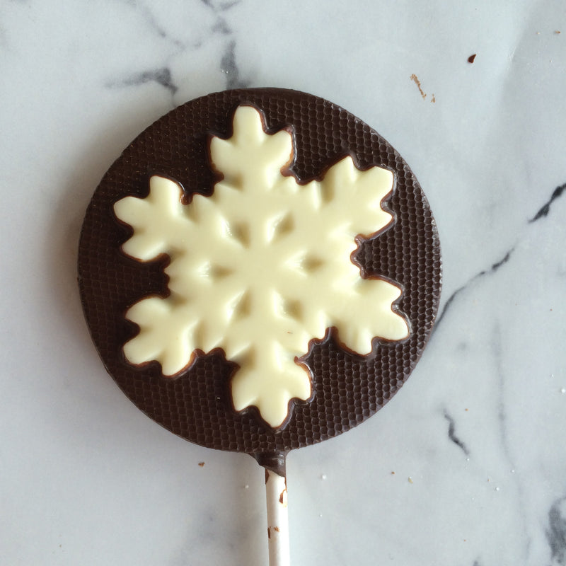 snowflake chocolate lollipop