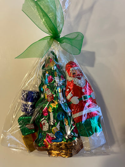 Santa, tree, presents