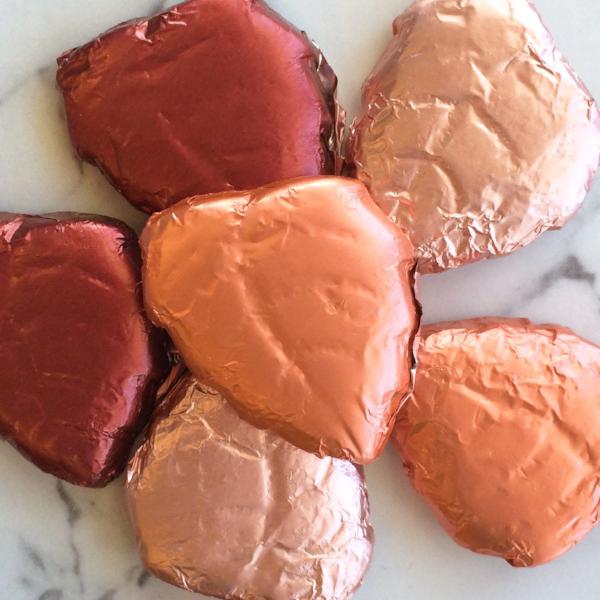 Dark Chocolate Foil wrapped leaves